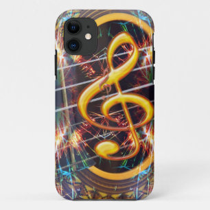 Psychadelic Accoustic Guitar, ontwerp muziekvel iPhone 11 Hoesje