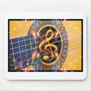 Psychadelic Accoustic Guitar, ontwerp muziekvel Muismat