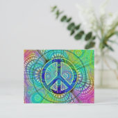Psychadelic Peace Sign Briefkaart (Staand voorkant)