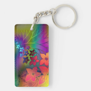 Psychadelische Floral Sleutelhanger