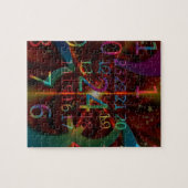 Psychadelische nummerpatronen, mesmerizing design legpuzzel (Horizontaal)