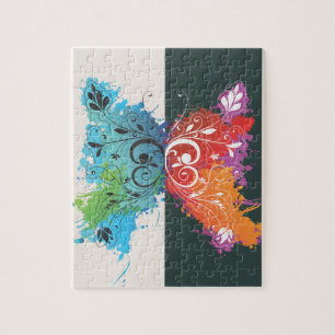 Psychadelische vlinder legpuzzel