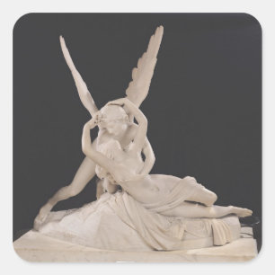 Psyche herzien door de Kus van Cupid 1787-93 Vierkante Sticker