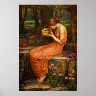 Psyche opent de gouden doos van Waterhouse Poster