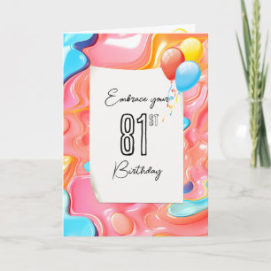 Psychedelic 3D Abstract voor 81st Birthday Kaart