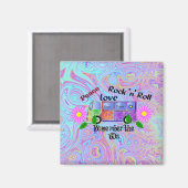 Psychedelic '60s-Peace, Love, Rock 'n' Roll Magneet (Voorkant / Achterkant)