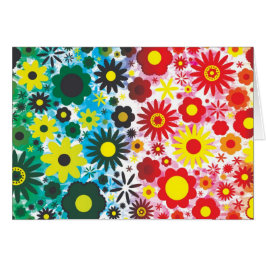 Psychedelic 60s Red Green Flowers Pattern