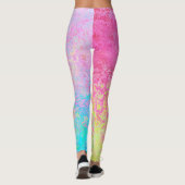Psychedelic Aardbei Roze Neon Pastel Abstract Leggings (Achterkant)