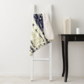 psychedelic abstract art black and white sherpa deken (In situ)