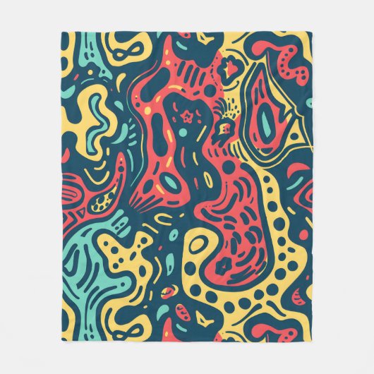 Psychedelic Abstract Fleece Deken (Voorkant)