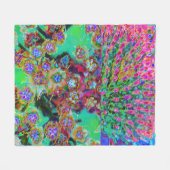 Psychedelic Abstract Groovy Paars Sedum Fleece Deken (Voorkant (Horizontaal))