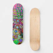 Psychedelic Abstract Groovy Paars Sedum Skateboard (Voorkant)