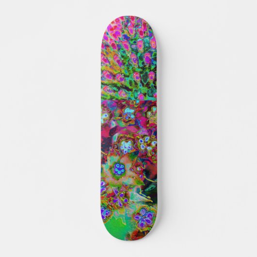 Psychedelic Abstract Groovy Paars Sedum Skateboard (Voorkant)