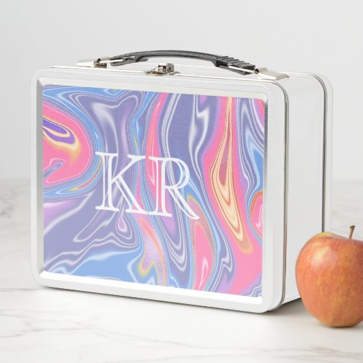 Psychedelic Abstract Marble Pastel Pattern Initiaa (In situ)