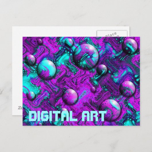 Psychedelic Abstract met het Briefkaart van Bubble (Voorkant / Achterkant)