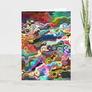 Psychedelic Abstract Neon Cellular Electric Art Kaart