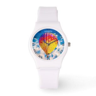 Psychedelic Abstracte Flying Hot Air ballon Horloge