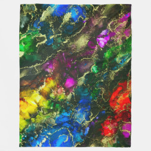 Psychedelic Alcohol Ink Abstract Fleece Deken