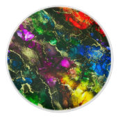 Psychedelic Alcohol Ink Abstract schilderen Keramische Knop (Voorkant)