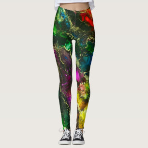 Psychedelic Alcohol Ink Abstract schilderen Leggings