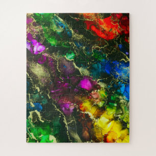 Psychedelic Alcohol Ink Abstract schilderen Legpuzzel