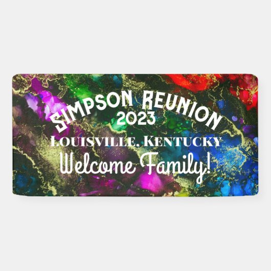 Psychedelic Alcohol Ink Abstract schilderen Spandoek (Horizontaal)