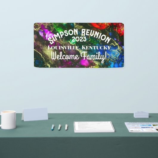 Psychedelic Alcohol Ink Abstract schilderen Spandoek (Beurs)