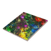 Psychedelic Alcohol Ink Abstract schilderen Tegeltje (Zijkant)