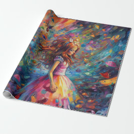 Psychedelic Alice in wonderland Jong Meisje Thema Cadeaupapier