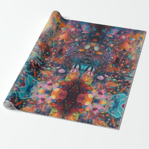 Psychedelic Alice in wonderland meisje thema Cadeaupapier