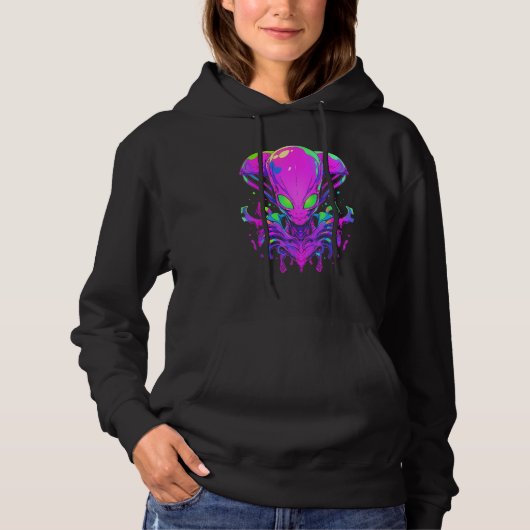 Psychedelic Alien Party Rave Extraterrestrial UFO  Hoodie (Voorkant)