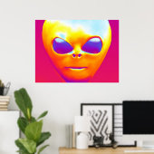 Psychedelic Alien Poster (Thuiskantoor)