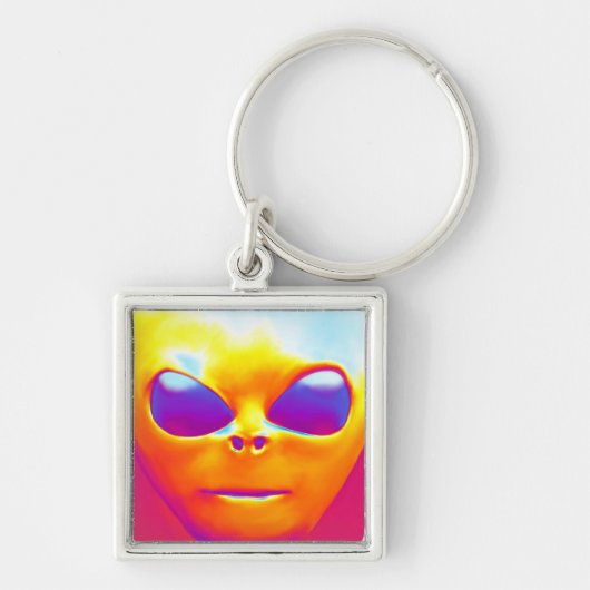 Psychedelic Alien Sleutelhanger (Voorkant)