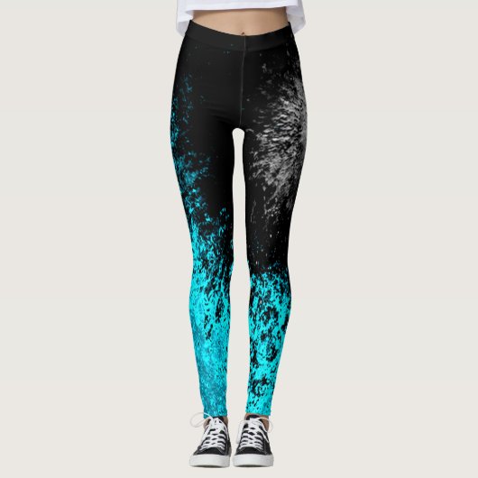 Psychedelic Ariel Winter Galaxy Tie Dye Leggings (Voorkant)