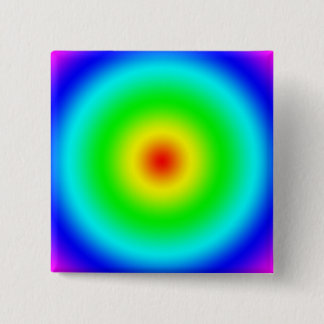 Psychedelic Art Gifts: Funky Rainbow Circles Vierkante Button 5,1 Cm