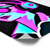 Psychedelic Art | Vrouw in Hoofdtelefoon Poster (Hoek)