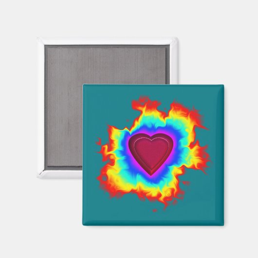 Psychedelic Aura Dual Heart Magneet (Voorkant / Achterkant)