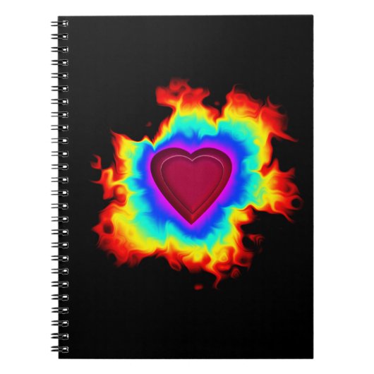 Psychedelic Aura Dual Heart Notitieboek (Voorkant)