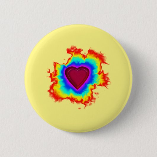 Psychedelic Aura Dual Heart Ronde Button 5,7 Cm (Voorkant)