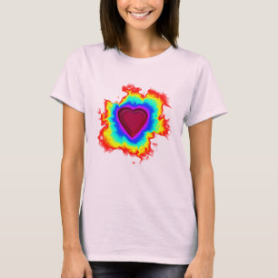 Psychedelic Aura Dual Heart T-shirt