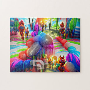 Psychedelic Balloons Welkom Thuispuzzel Legpuzzel