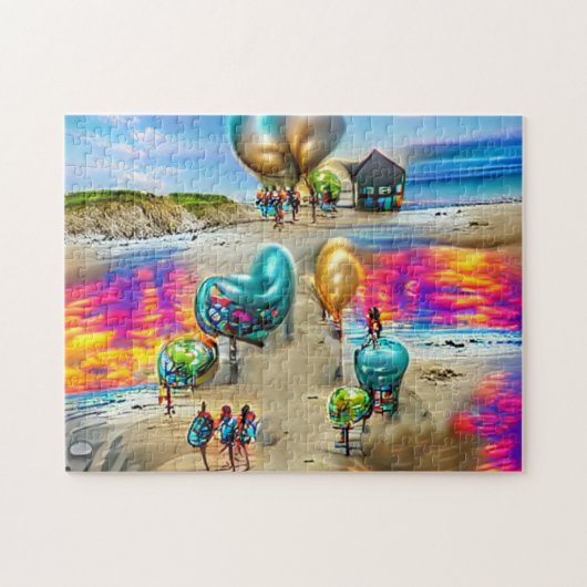 Psychedelic Balloons Welkom Thuispuzzel Legpuzzel (Horizontaal)