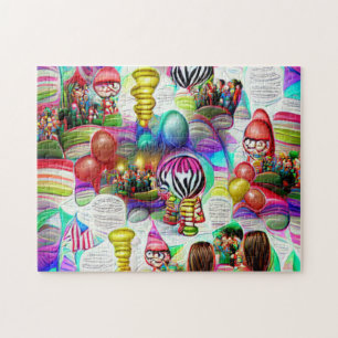 Psychedelic Balloons Welkom Thuispuzzel Legpuzzel