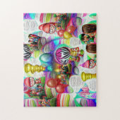 Psychedelic Balloons Welkom Thuispuzzel Legpuzzel (Verticaal)