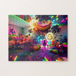 Psychedelic Balloons Welkom Thuispuzzel Legpuzzel