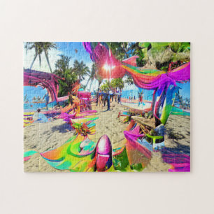Psychedelic Balloons Welkom Thuispuzzel Legpuzzel