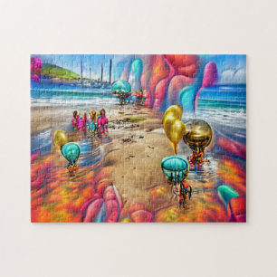 Psychedelic Balloons Welkom Thuispuzzel Legpuzzel