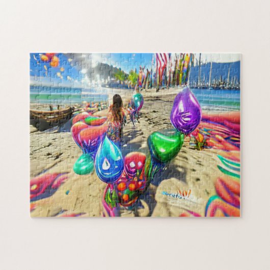 Psychedelic Balloons Welkom Thuispuzzel Legpuzzel (Horizontaal)