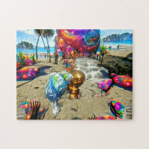 Psychedelic Balloons Welkom Thuispuzzel Legpuzzel