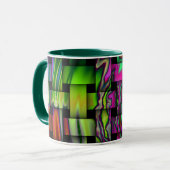 Psychedelic Basket Weave Ceramic Mok (Voorkant links)